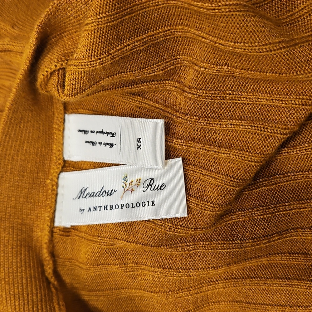 NWT - Anthropologie Elegant Mustard Cardigan Dress - Picture 7 of 9